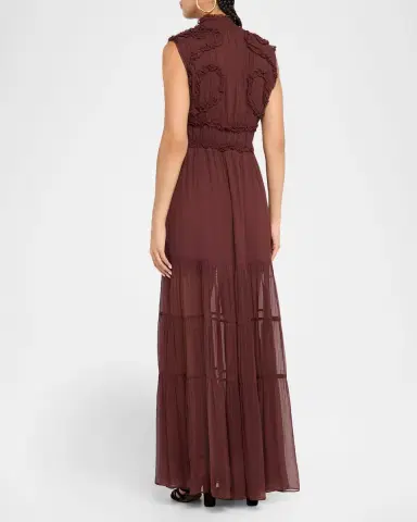 Ulla Johnson Verona Smocked Silk Turtleneck Gown | Thumbnail 11