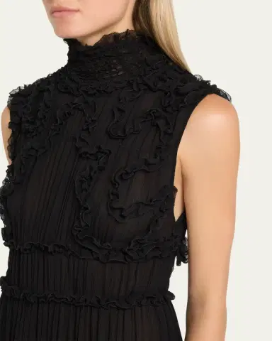 Ulla Johnson Verona Smocked Silk Turtleneck Gown | Thumbnail 5