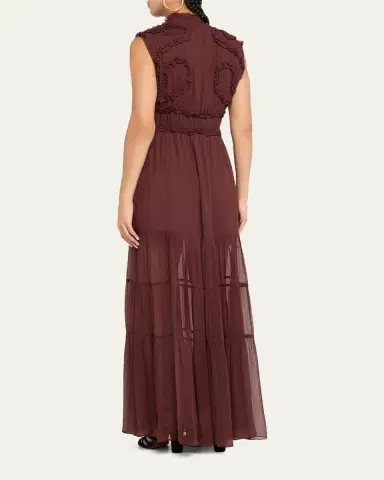 Ulla Johnson Verona Smocked Silk Turtleneck Gown | Thumbnail 7