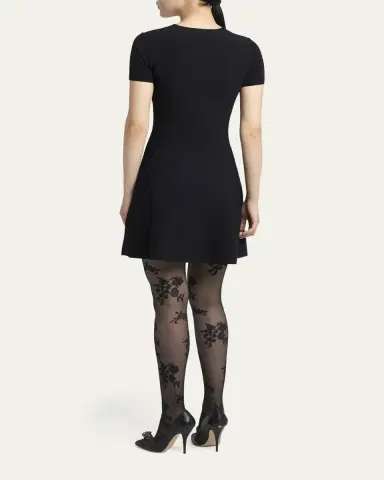 Valentino Garavani Bow-Neck Knit Short-Sleeve Mini Dress | Thumbnail 3 Valentino Garavani Bow-Neck Knit Short-Sleeve Mini Dress | Thumbnail 3