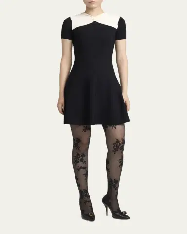 Valentino Garavani Bow-Neck Knit Short-Sleeve Mini Dress | Thumbnail 4 Valentino Garavani Bow-Neck Knit Short-Sleeve Mini Dress | Thumbnail 4