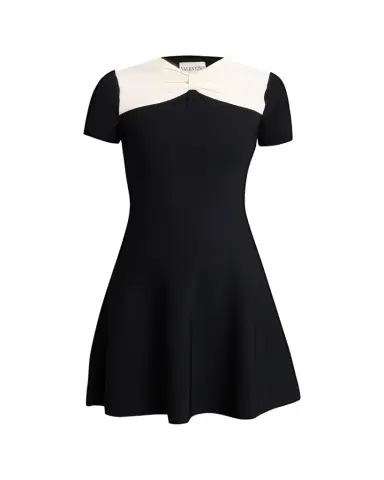 Valentino Garavani Bow-Neck Knit Short-Sleeve Mini Dress | Thumbnail 1 Valentino Garavani Bow-Neck Knit Short-Sleeve Mini Dress | Thumbnail 1