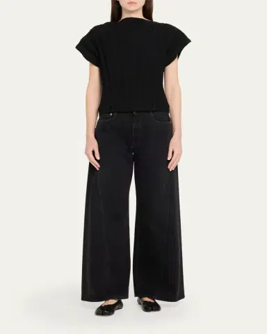 MM6 MAISON MARGIELA High-Neck Wide Ribbed Top | Thumbnail 2