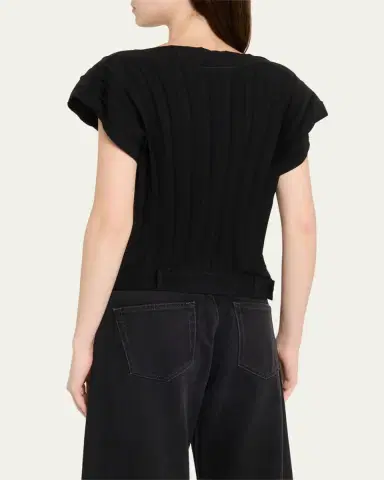 MM6 MAISON MARGIELA High-Neck Wide Ribbed Top | Thumbnail 3