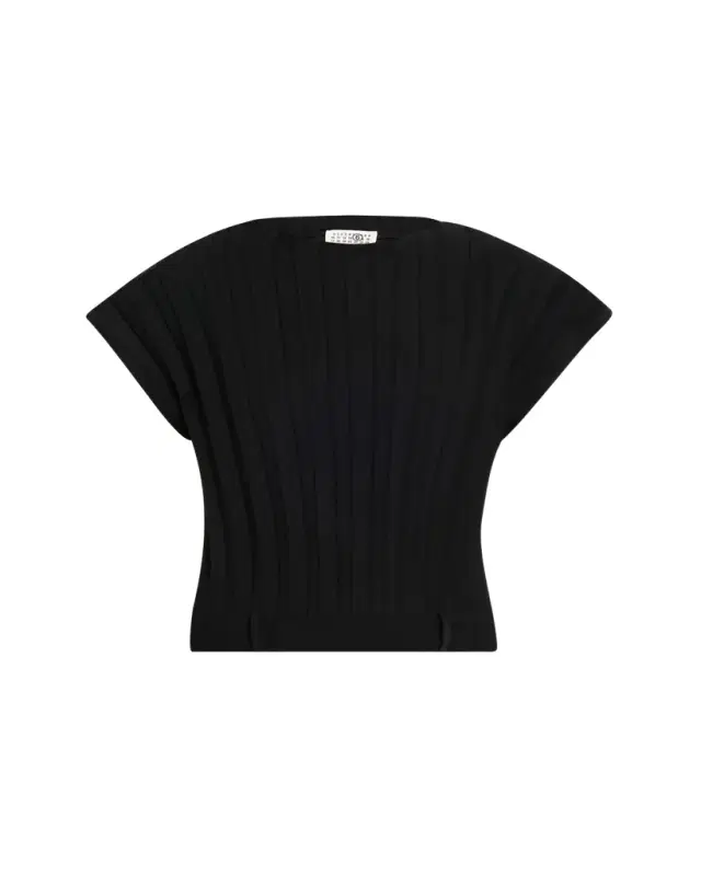 High-Neck Wide Ribbed Top