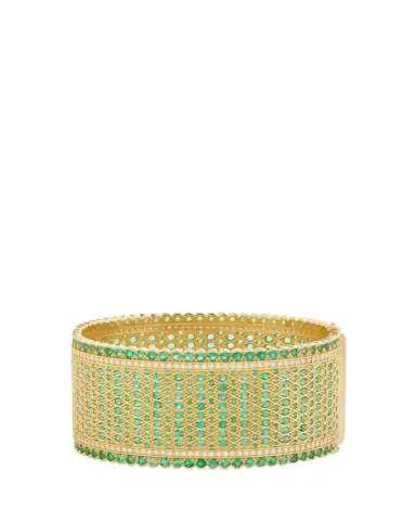 Jamie Wolf 18K Gold Woven Emerald & Diamond Bracelet | Thumbnail 1 Jamie Wolf 18K Gold Woven Emerald & Diamond Bracelet | Thumbnail 1