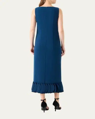 Akris punto Dot Ruffle Sleeveless Midi Dress | Thumbnail 3 Akris punto Dot Ruffle Sleeveless Midi Dress | Thumbnail 3