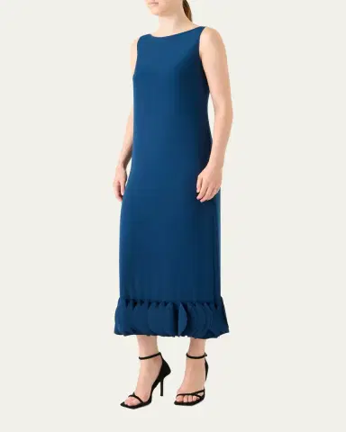 Akris punto Dot Ruffle Sleeveless Midi Dress | Thumbnail 4 Akris punto Dot Ruffle Sleeveless Midi Dress | Thumbnail 4