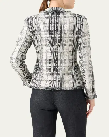 Akris punto Fringed Boucle Tweed Double-Breasted Blazer | Thumbnail 3 Akris punto Fringed Boucle Tweed Double-Breasted Blazer | Thumbnail 3