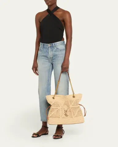 Saint Laurent Jamie YSL Shopper Tote Bag in Woven Raffia | Thumbnail 5 Saint Laurent Jamie YSL Shopper Tote Bag in Woven Raffia | Thumbnail 5