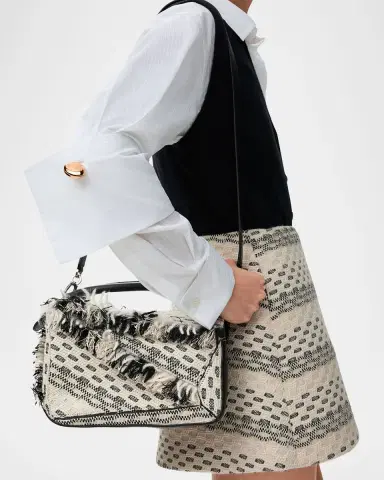 Loewe x Albers Puzzle Small Fringe Shoulder Bag in Woven Textile | Thumbnail 9 Loewe x Albers Puzzle Small Fringe Shoulder Bag in Woven Textile | Thumbnail 9