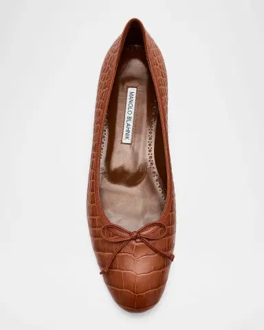 Manolo Blahnik Verallim Croc-Embossed Leather Ballerina Flats | Thumbnail 15 Manolo Blahnik Verallim Croc-Embossed Leather Ballerina Flats | Thumbnail 15