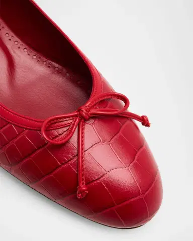Manolo Blahnik Verallim Croc-Embossed Leather Ballerina Flats | Thumbnail 9 Manolo Blahnik Verallim Croc-Embossed Leather Ballerina Flats | Thumbnail 9