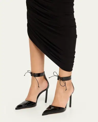 Tom Ford 105mm Patent Leather Ankle-Tie Pumps | Thumbnail 2 Tom Ford 105mm Patent Leather Ankle-Tie Pumps | Thumbnail 2