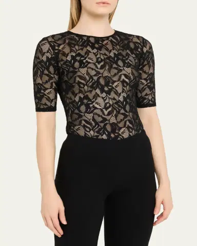 Kiki de Montparnasse Sophie Open-Back Stretch Lace Bodysuit | Thumbnail 4