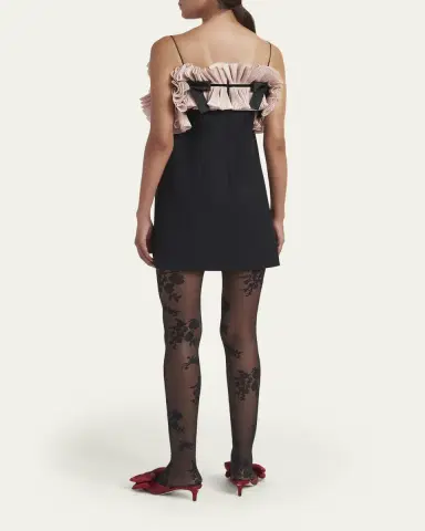 Valentino Garavani Ruffle Bow Sleeveless Mini Dress | Thumbnail 3 Valentino Garavani Ruffle Bow Sleeveless Mini Dress | Thumbnail 3