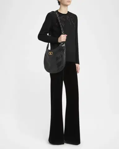 Valentino Garavani Hoboho Studded Patchwork Leather Hobo Bag | Thumbnail 4