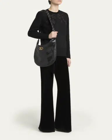Valentino Garavani Hoboho Studded Patchwork Leather Hobo Bag | Thumbnail 10