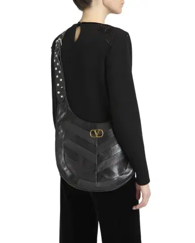 Valentino Garavani Hoboho Studded Patchwork Leather Hobo Bag | Thumbnail 1
