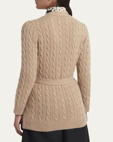 Valentino Garavani Cable-Knit Longline Cashmere Cardigan | Thumbnail 3 Valentino Garavani Cable-Knit Longline Cashmere Cardigan | Thumbnail 3