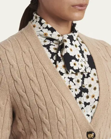 Valentino Garavani Cable-Knit Longline Cashmere Cardigan | Thumbnail 5 Valentino Garavani Cable-Knit Longline Cashmere Cardigan | Thumbnail 5
