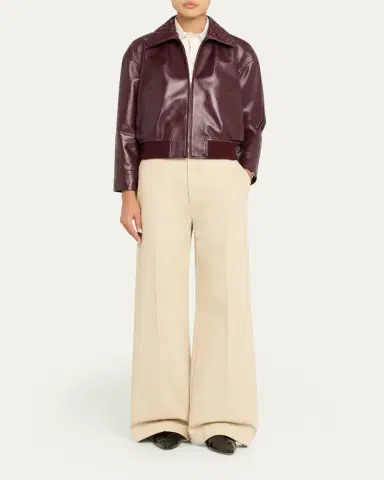 Bottega Veneta Intrecciato Collar Leather Bomber Jacket | Thumbnail 2 Bottega Veneta Intrecciato Collar Leather Bomber Jacket | Thumbnail 2