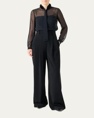 Akris punto Sheer Tie-Neck Blouse | Thumbnail 2