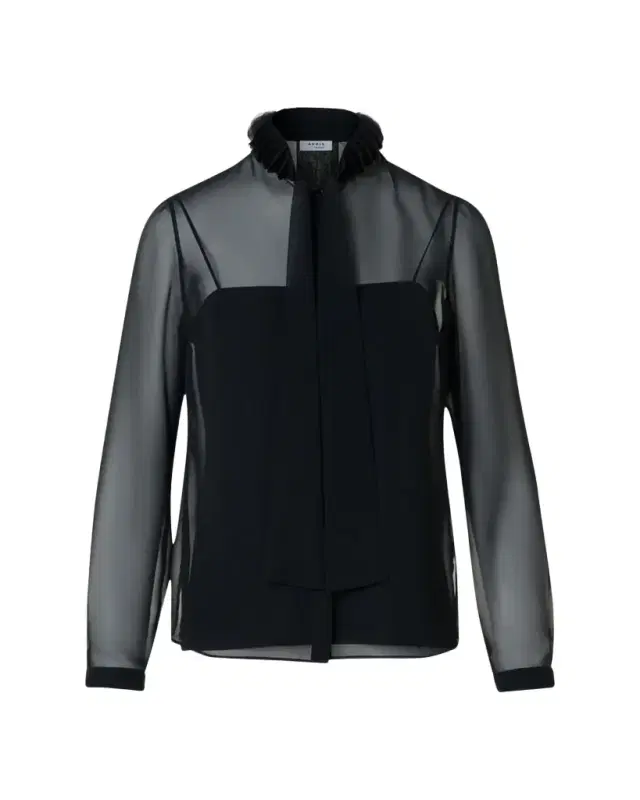 Akris punto Sheer Tie-Neck Blouse