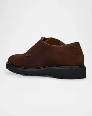 Giorgio Armani Men's Suede Rubber-Sole Derby Shoes | Thumbnail 3