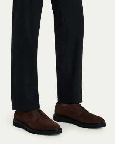 Giorgio Armani Men's Suede Rubber-Sole Derby Shoes | Thumbnail 7