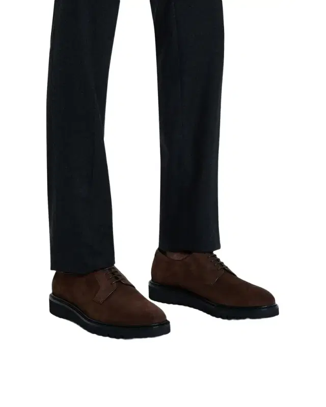 Giorgio Armani Men's Suede Rubber-Sole Derby Shoes
