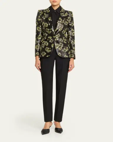 Alexander McQueen Lacquered Sunflower Single-Breasted Jacket | Thumbnail 2