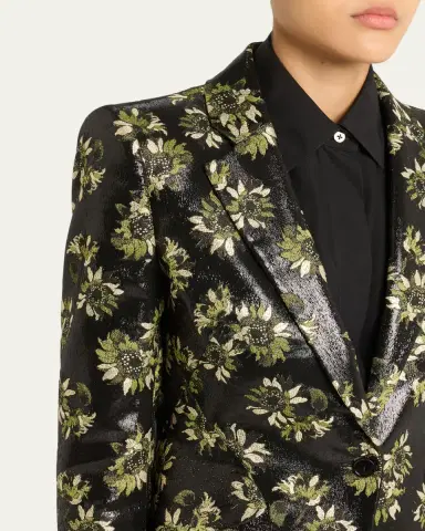 Alexander McQueen Lacquered Sunflower Single-Breasted Jacket | Thumbnail 5