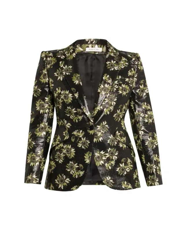 Lacquered Sunflower Single-Breasted Jacket