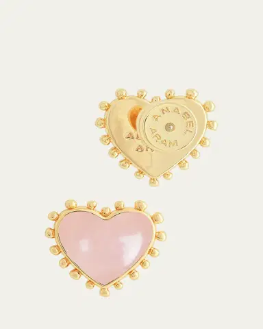 Anabel Aram Jewelry Heart Stone Stud Earrings | Thumbnail 3