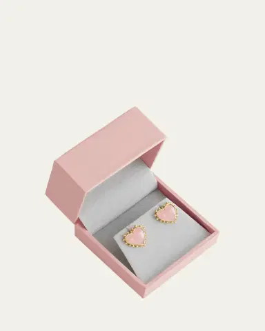 Anabel Aram Jewelry Heart Stone Stud Earrings | Thumbnail 4