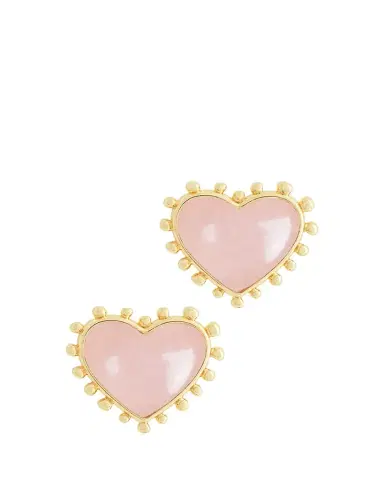 Anabel Aram Jewelry Heart Stone Stud Earrings | Thumbnail 1