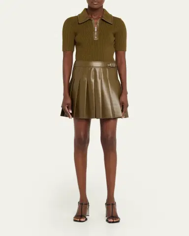 SIMKHAI Linnie Pleated Combo Mini Dress | Thumbnail 6 SIMKHAI Linnie Pleated Combo Mini Dress | Thumbnail 6