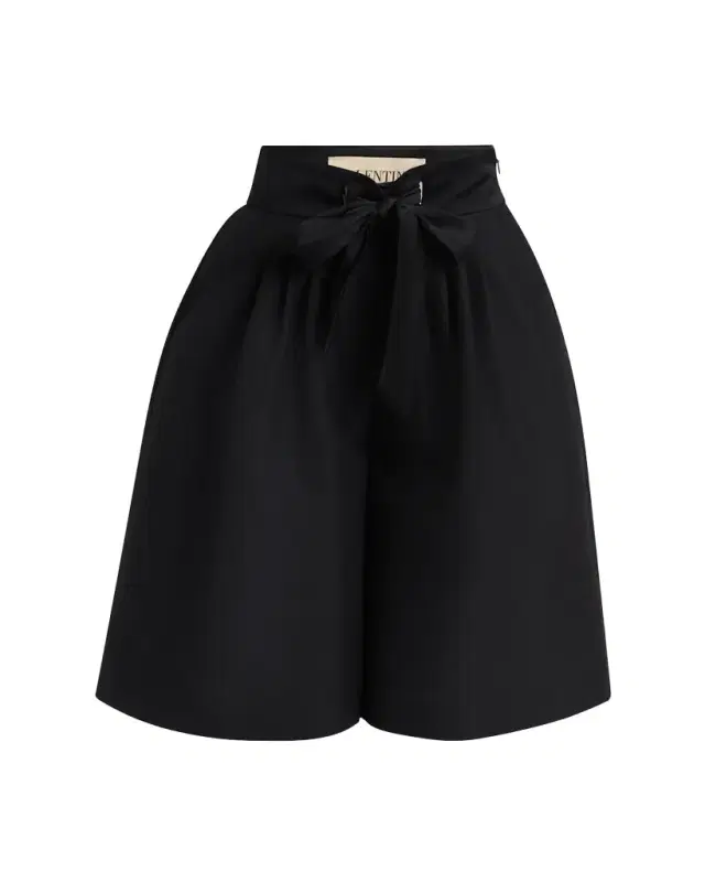 Bow-Waist Bermuda Shorts