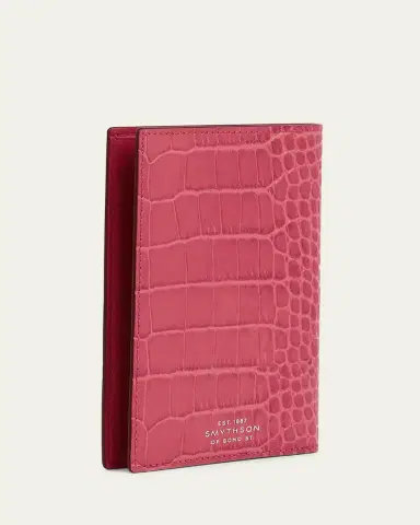 Smythson Mara Croc-Printed Leather Passport Cover | Thumbnail 3