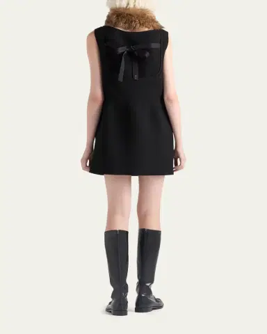 Prada Wool Bow Mini Dress | Thumbnail 3 Prada Wool Bow Mini Dress | Thumbnail 3
