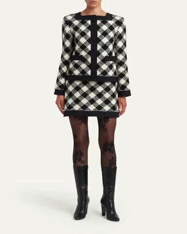 Valentino Garavani Buffalo Check Tweed Mini Skirt | Thumbnail 2 Valentino Garavani Buffalo Check Tweed Mini Skirt | Thumbnail 2