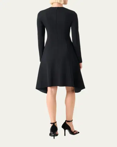 Akris punto Long-Sleeve Jersey Handkerchief-Hem Dress | Thumbnail 3 Akris punto Long-Sleeve Jersey Handkerchief-Hem Dress | Thumbnail 3
