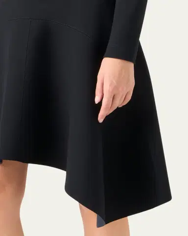 Akris punto Long-Sleeve Jersey Handkerchief-Hem Dress | Thumbnail 5 Akris punto Long-Sleeve Jersey Handkerchief-Hem Dress | Thumbnail 5