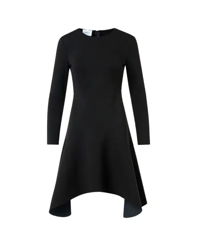 Akris punto Long-Sleeve Jersey Handkerchief-Hem Dress