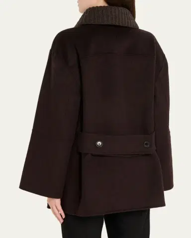 Proenza Schouler Lisa Double-Face Wool Coat with Removable Collar | Thumbnail 3 Proenza Schouler Lisa Double-Face Wool Coat with Removable Collar | Thumbnail 3