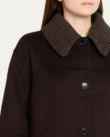 Proenza Schouler Lisa Double-Face Wool Coat with Removable Collar | Thumbnail 5 Proenza Schouler Lisa Double-Face Wool Coat with Removable Collar | Thumbnail 5