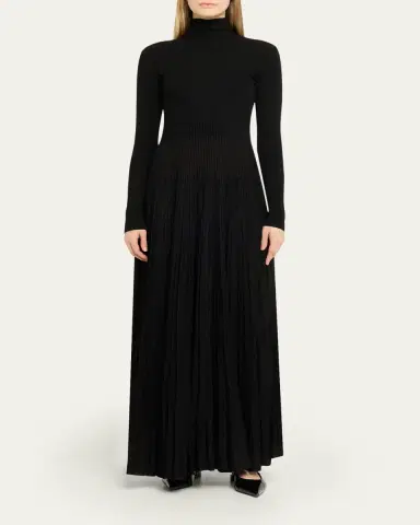 Ralph Lauren Collection Rib-Knit Pleated Turtleneck Gown | Thumbnail 2 Ralph Lauren Collection Rib-Knit Pleated Turtleneck Gown | Thumbnail 2