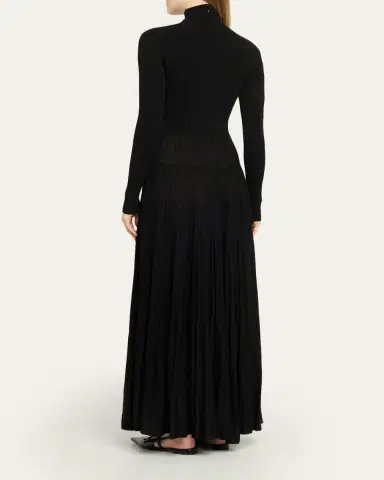 Ralph Lauren Collection Rib-Knit Pleated Turtleneck Gown | Thumbnail 3 Ralph Lauren Collection Rib-Knit Pleated Turtleneck Gown | Thumbnail 3