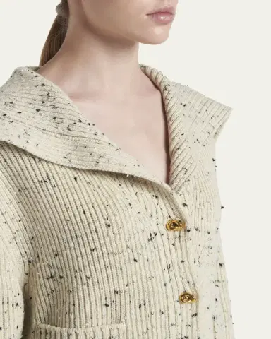 Bottega Veneta Speckled Rib Sailor-Collar Cardigan | Thumbnail 5 Bottega Veneta Speckled Rib Sailor-Collar Cardigan | Thumbnail 5
